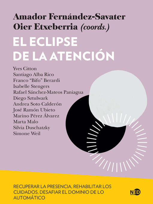 Detalles del título El eclipse de la atención de Amador Fernández-Savater - Disponible